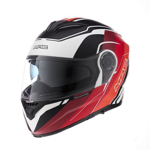 Casco MAC 908 Rock Floyd Blanco / Rojo / Naranja Mate