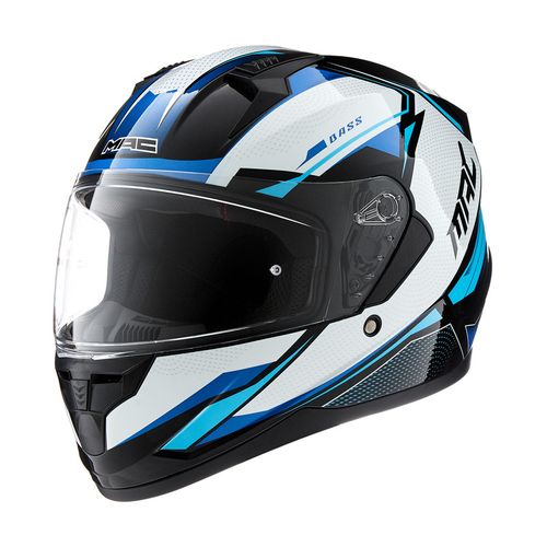 Casco MAC M67 Bass Zepelin Azul / Celeste / Blanco Brillo