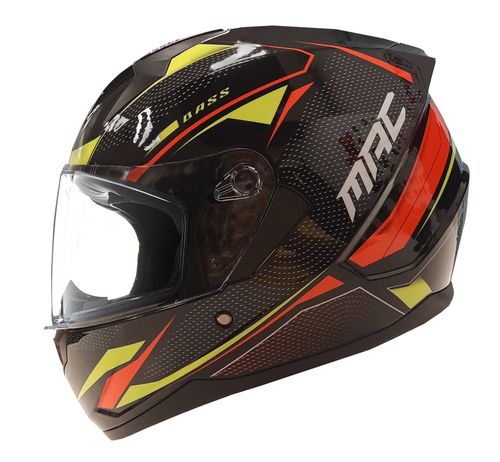 Casco Integral MAC Bass Zeppelin Naranja Amarillo Brillo