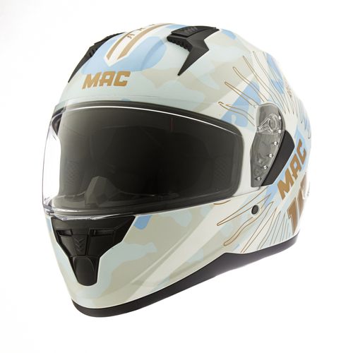 Casco MAC M67 Bass Coronados Celeste / Blanco Mate