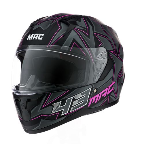 Casco Integral MAC Bass Kinks Negro / Gris / Rosa