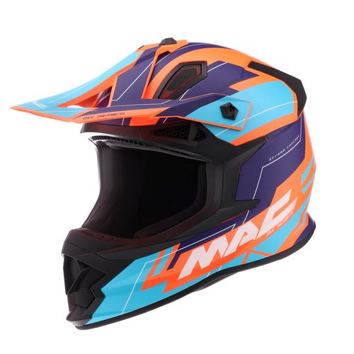 Casco MAC MX609 Virtus Flash Naranja / Azul