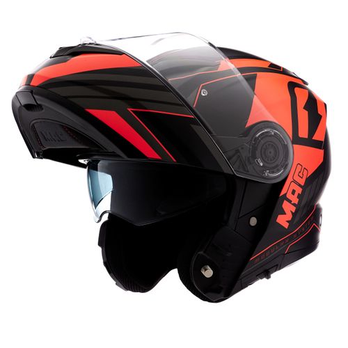 Casco Mac Rock Ray Naranja / Negro / Mate