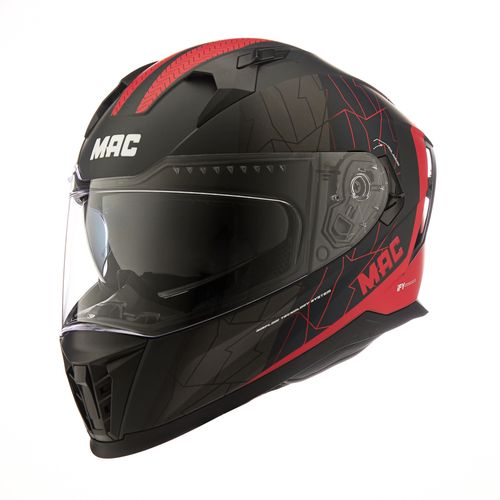 Casco Mac Force Essex Negro / Rojo / Mate