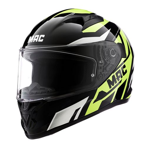 Casco MAC 825 Speed Joy Negro / Amarillo / Brillo