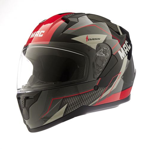 Casco MAC Bass Zorska Negro / Rojo / Brillo