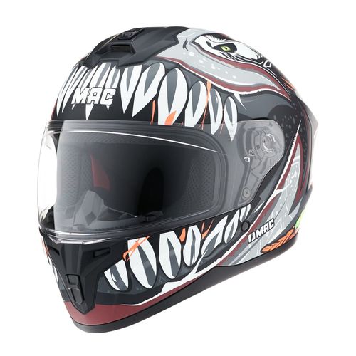 Casco MAC 070 Volt Makabro Negro / Blanco / Mate