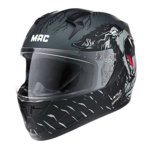 Casco Integral MAC Bass Edición Limitada Wolf Negro / Rojo