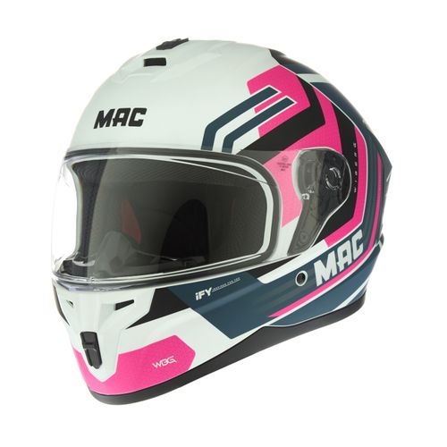 Casco MAC 070 Volt Wiberg Blanco / Rosa / Mate
