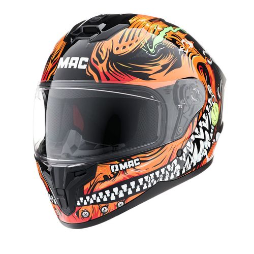 Casco MAC 070 Volt Sadiko Naranja / Negro / Brillo