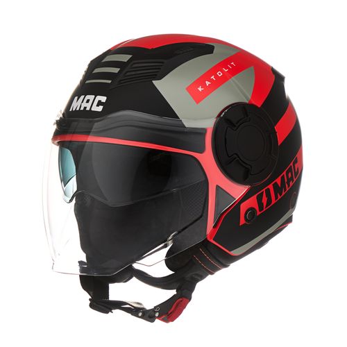 Casco MAC 766 Aerox Katolit Negro / Rojo / Mate