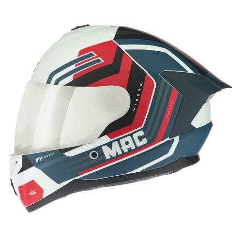 Casco MAC Volt 070 Wiberg Edición Especial Visor Extra / Rojo / Azul / Mate