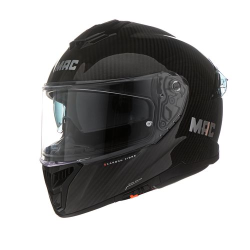 Casco MAC 861 Alpha Carbono Solid Negro / Brillo