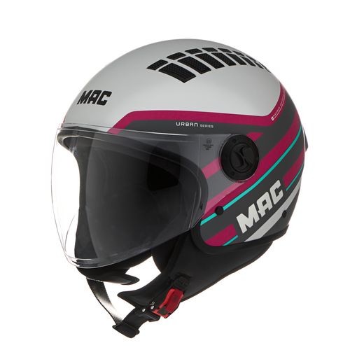 Casco MAC 230 Addax Sash Gris / Rosa / Mate