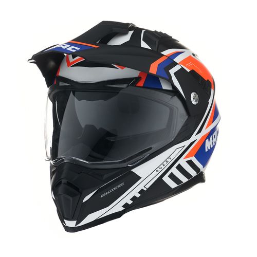 Casco MAC 060 Quest Trip Blanco / Rojo Fluo / Mate