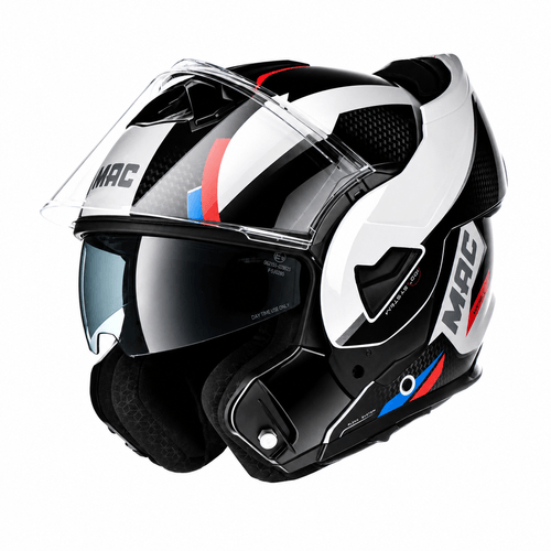 Casco MAC 628 Eclipse Vartell Blanco / Rojo / Brillo