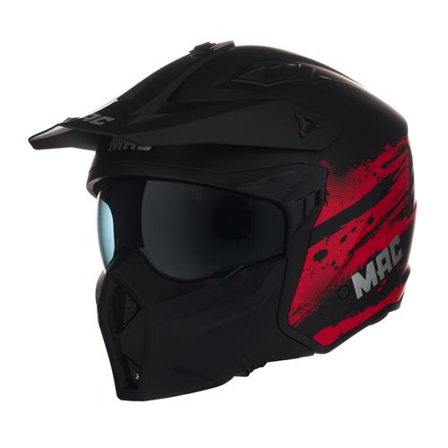 Casco MAC Edge Crash Negro / Rojo / Mate