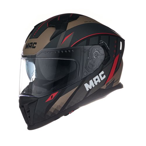 Casco MAC 069 Force Noah Negro / Rojo / Mate