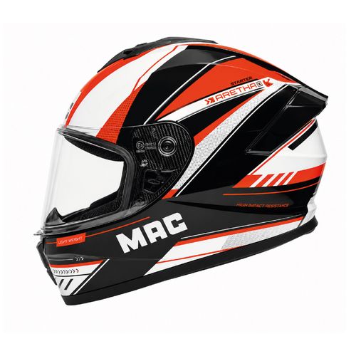 Casco MAC 801 Starter Aretha Negro / Naranja / Brillo