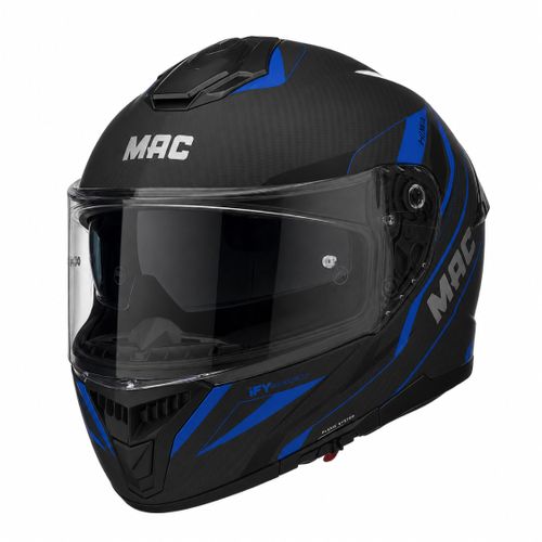 Casco MAC 861 Alpha Carbono Hiwa Negro / Azul / Mate