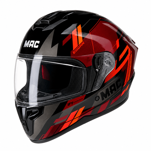 Casco MAC 070 Volt Eggan Negro / Rojo / Brillo