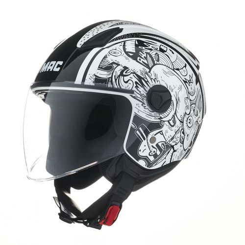 Casco MAC 721 Beat Creature Blanco / Brillo
