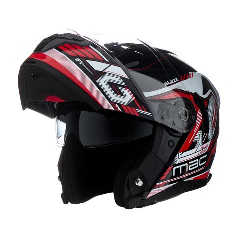 Casco MAC 166 Blaze Ynox Azul / Rojo / Brillo
