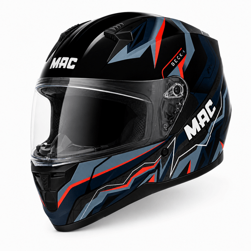 Casco MAC 067 Bass Beck Negro / Azul / Brillo