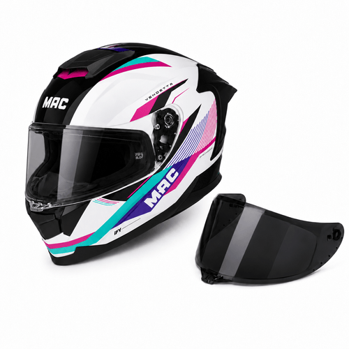 Casco MAC 956 Ozono Ram Blanco / Rosa / Brillo