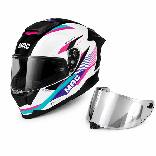 Casco MAC 956 Ozono Ram Blanco / Rosa / Brillo